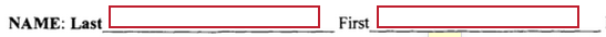screenshot of example required fields
